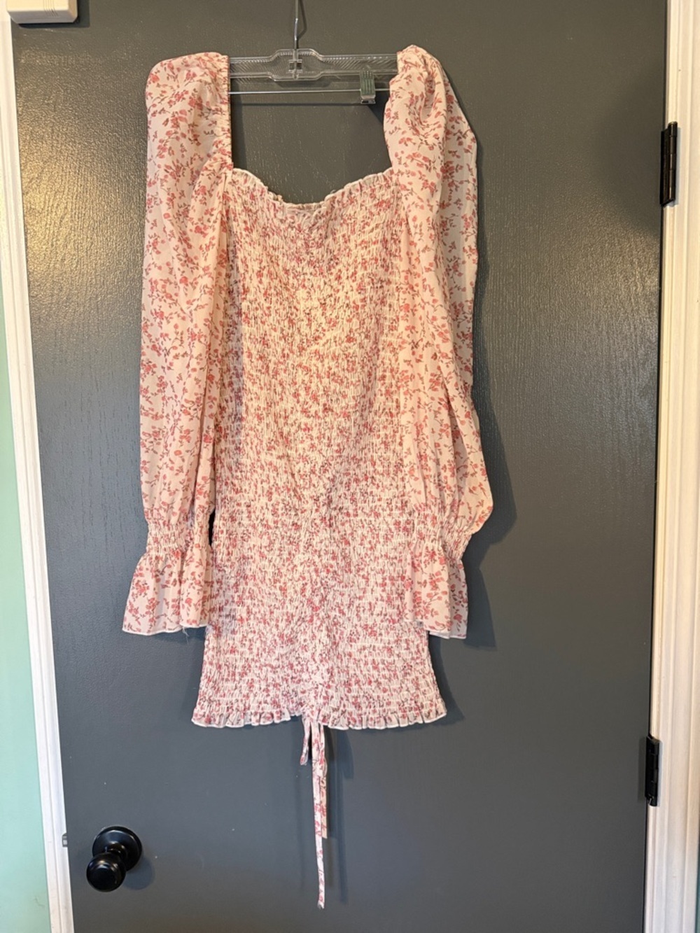 Princess Polly Cream and Pink Floral Smocked Dress